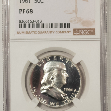 Franklin Halves 1961 PROOF FRANKLIN HALF DOLLAR – NGC PF-68 LOOKS CAMEO!