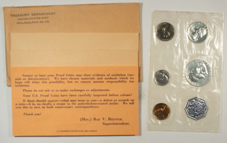 New Store Items 1961 US SILVER PROOF 5 COIN SET – GEM PROOF IN ORIGINAL ENVELOPE!