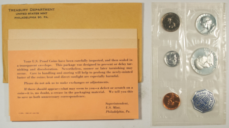 New Store Items 1963 US SILVER PROOF 5 COIN SET – GEM PROOF IN ORIGINAL ENVELOPE!