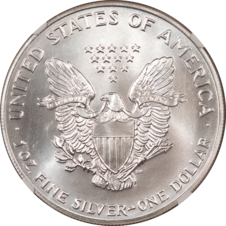 American Silver Eagles 1993 $1 AMERICAN SILVER EAGLE, 1 OZ .999 – NGC MS-70 PERFECT SPOT-FREE, PRISTINE