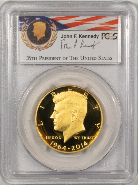 Modern Gold Commems 2014-W PROOF KENNEDY GOLD 3/4 OZ COMMEM HALF DOLLAR PCGS PR-70 DCAM FIRST STRIKE