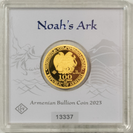 Bullion 2023 ARMENIA 1 GRAM 100 DRAM .999 GOLD NOAH’S ARK – GEM IN OGP!