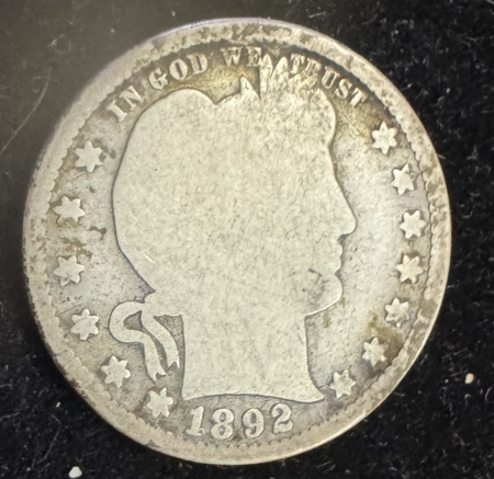 Barber Quarters 1892-S BARBER QUARTER – CIRCULATED