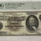 Large Silver Certificates 1896 $1 SILVER CERTIFICATE EDUCATIONAL FR#224 PMG AU55 CLOSED PINHOLES, BUT NICE