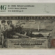 Large Silver Certificates 1896 $1 SILVER CERTIFICATE EDUCATIONAL FR#224 PMG AU55 CLOSED PINHOLES, BUT NICE