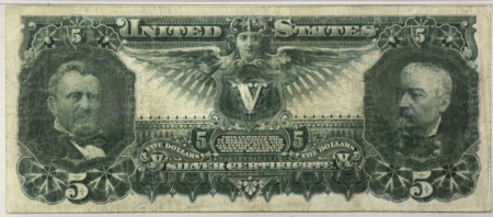 Large Silver Certificates 1896 $5 SILVER CERTIFICATE EDUCATIONAL FR#269 PMG F15, RESTORATION, VF20+ LOOK