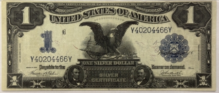 Large Silver Certificates 1899 $1 SILVER CERTIFICATE, BLACK EAGLE FR#233 PMG VERY FINE 25 EPQ LOOKS BETTER