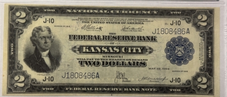 Large Federal Reserve Notes 1918 $2 FEDERAL RESERVE BANKNOTE BATTLESHIP, KANSAS CITY FR#775 – PMG VF30 NICE!