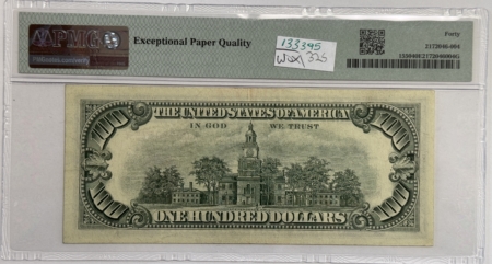 Legal Tender 1966 $100 U.S. LEGAL TENDER NOTE, RED SEAL, FR#1550 (AA BLOCK) – PMG EF 40 EPQ