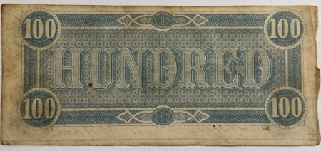 Confederate Notes 1864 CONFEDERATE STATES OF AMERICA $100 NOTE LUCY PICKENS TY-65 DECENT MID-GRADE