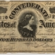 Confederate Notes 1864 CONFEDERATE STATES OF AMERICA $500 TY-64 – NICE BOLD VF, REV MOUNTING SPOTS