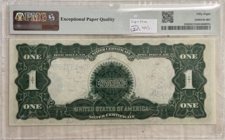 Large Silver Certificates 1899 $1 SILVER CERTIFICATE, BLACK EAGLE FR#230 PMG CHOICE AU 58 EPQ LOOKS UNC!