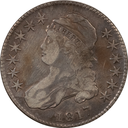 Early Halves 1817 CAPPED BUST HALF DOLLAR – CIRCULATED, OLD CLEANING!