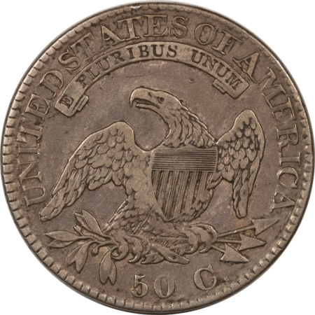 Early Halves 1824/4 CAPPED BUST HALF DOLLAR – HIGH GRADE EXAMPLE, BUT OBVERSE PUNCH DAMAGE