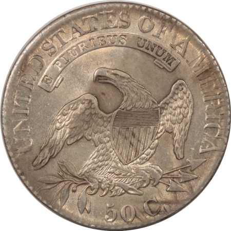 Early Halves 1825 CAPPED BUST HALF DOLLAR HIGH GRADE, LUSTROUS & NEAR UNCIRCULATED BUT STAINS