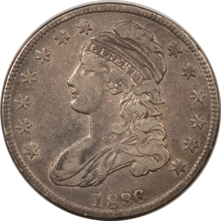 Early Halves 1836 50/00 CAPPED BUST HALF DOLLAR O-116 – HIGH GRADE CIRCULATED OLD REV SCRATCH