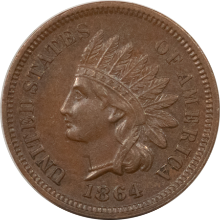 Indian 1864 L INDIAN CENT – HIGH GRADE, NEARLY UNCIRCULATED, LOOKS CHOICE!