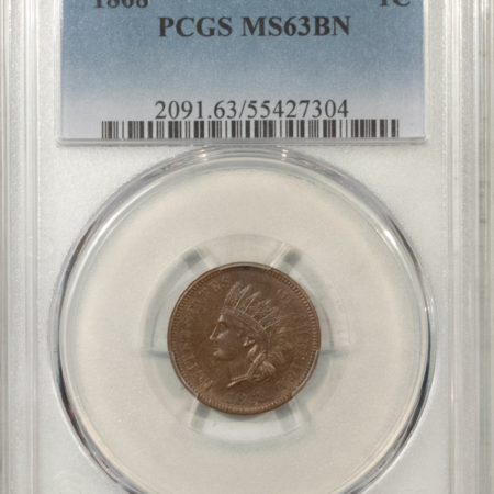 Indian 1868 INDIAN CENT – PCGS MS-63 BN, SMOOTH AND PREMIUM QUALITY!