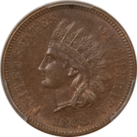 Indian 1868 INDIAN CENT – PCGS MS-63 BN, SMOOTH AND PREMIUM QUALITY!