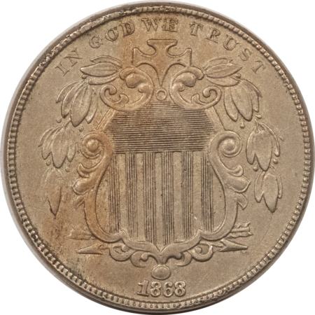 New Store Items 1868 SHIELD NICKEL – PLEASING HIGH GRADE NEARLY UNCIRCULATED LOOKS CHOICE!