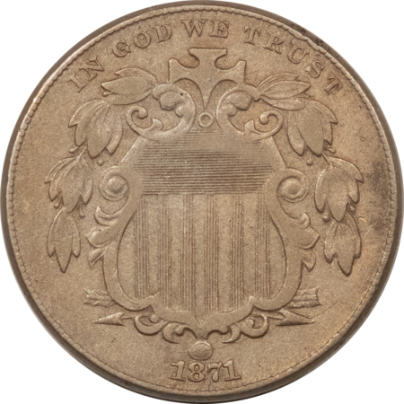 New Store Items 1871 SHIELD NICKEL – HIGH GRADE EXAMPLE, TOUGH DATE!