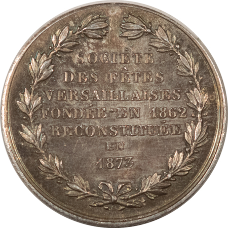 Exonumia 1873 FRANCE SILVER JETON SOCIETE DES FETES FOUNDED 1862 – PRETTY UNCIRCULATED!