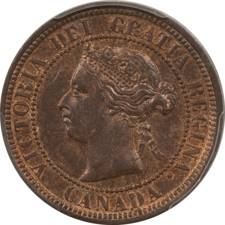 New Certified Coins CANADA 1876-H VICTORIA 1c, PCGS MS-63 RB; SPOT-FREE & REALLY CHOICE!