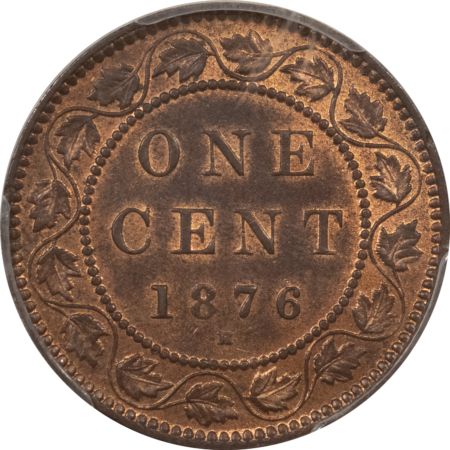 New Certified Coins CANADA 1876-H VICTORIA 1c, PCGS MS-63 RB; SPOT-FREE & REALLY CHOICE!