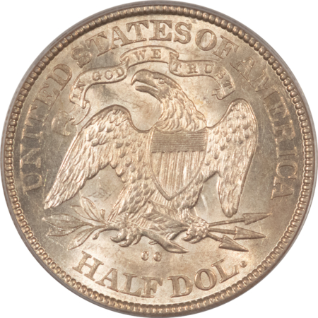 CAC Approved Coins 1877-CC SEATED LIBERTY HALF DOLLAR – PCGS MS-62 CAC, OLD GREEN HOLDER! PQ++