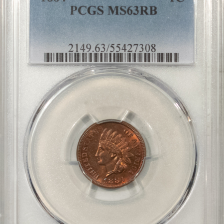 Indian 1884 INDIAN CENT – PCGS MS-63 RB, PRETTY COLOR AND PREMIUM QUALITY!