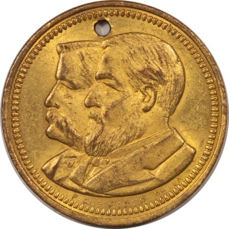 Exonumia 1884 JAMES BLAINE – LOGAN REPUBLICAN PRESIDENTIAL CAMPAIGN TOKEN FLASHY GEM UNC