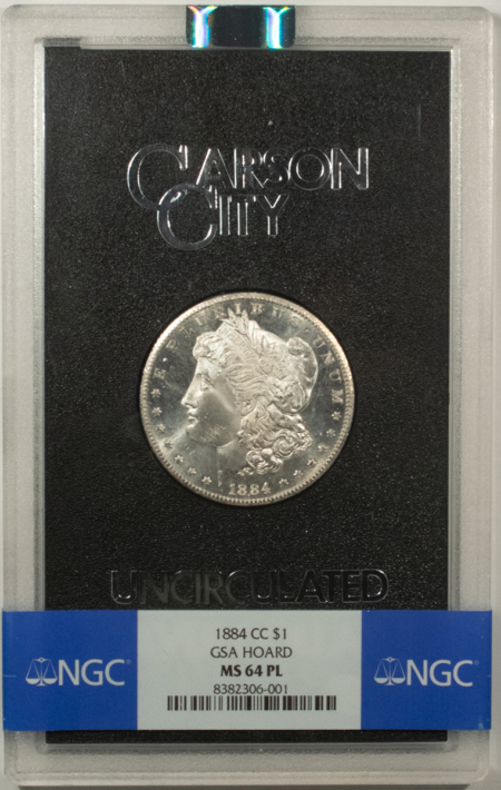 Morgan Dollars 1884-CC $1 MORGAN DOLLAR GSA-NGC MS-64 PL BOX/CARD PREMIUM QUALITY+ CARSON CITY