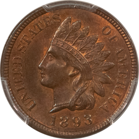 Indian 1893 INDIAN CENT – PCGS MS-63 RB, CHOICE AND NICE!