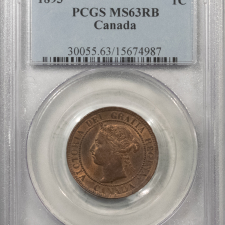 New Certified Coins CANADA 1893 CENT KM-7 – PCGS MS-63 RB, FRESH!