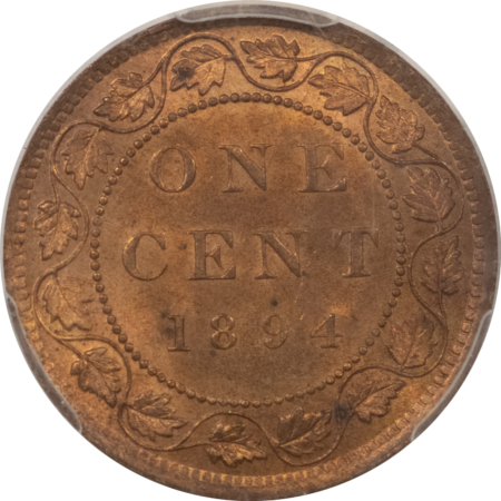 New Certified Coins CANADA 1894 CENT KM-7 – PCGS MS-64 RB, PREMIUM QUALITY AND NEAR RED!