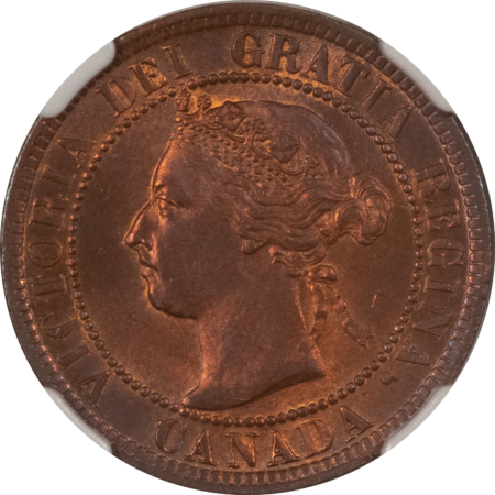 New Certified Coins CANADA 1897 LARGE CENT, KM-7 – NGC MS-63 BN