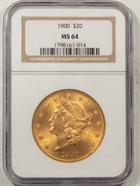 $20 1900 $20 LIBERTY GOLD DOUBLE EAGLE – NGC MS-64, FRESH, FLASHY!