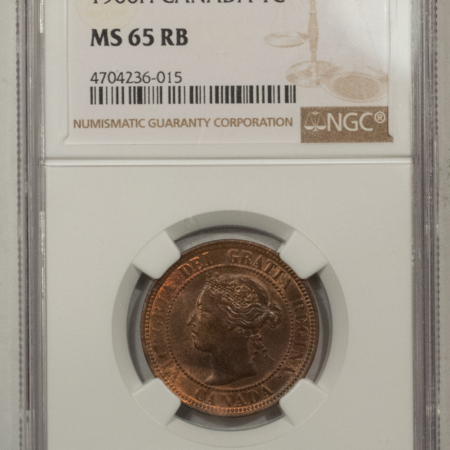 New Certified Coins CANADA 1900-H VICTORIA 1c, NGC MS-65 RB, BEAUTIFUL & FRESH GEM!