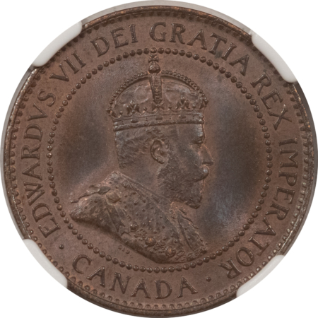 New Certified Coins CANADA 1902 CENT KM-8 – NGC MS-65 BN, GORGEOUS AND PREMIUM QUALITY GEM!