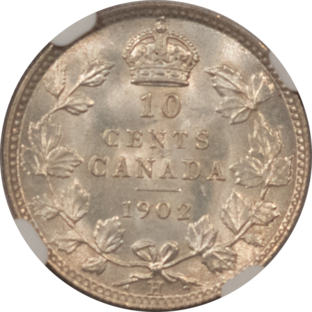 New Certified Coins CANADA 1902H 10C KM-10 – NGC MS-63 HEATON MINT FRESH & FLASHY!