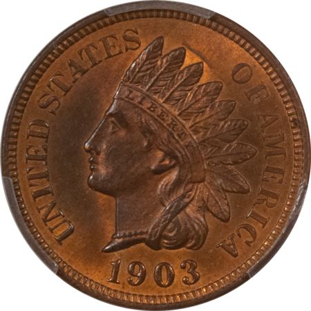 Indian 1903 INDIAN CENT – PCGS MS-64 RB, ATTRACTIVE!