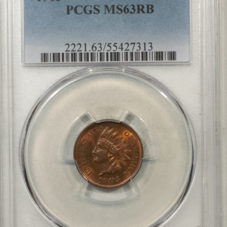 Indian 1905 INDIAN CENT – PCGS MS-63 RB, CHOICE!