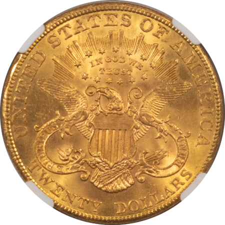 $20 1907 $20 LIBERTY GOLD DOUBLE EAGLE – NGC MS-63, FLASHY, CHOICE! LAST YEAR!