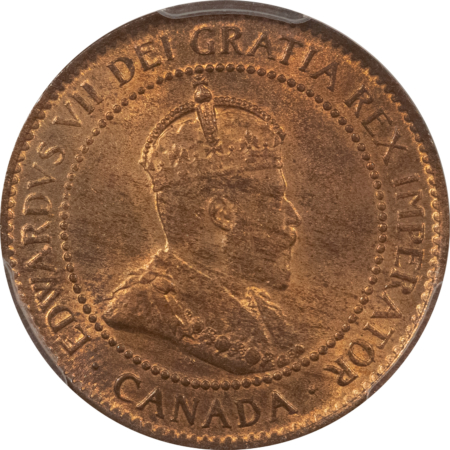 New Certified Coins CANADA 1907 LARGE CENT, KM-8 – PCGS MS-64 RB