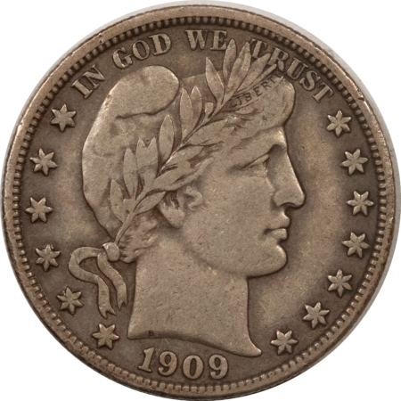 Barber Halves 1909 BARBER HALF DOLLAR – NICE HIGH GRADE EXAMPLE!