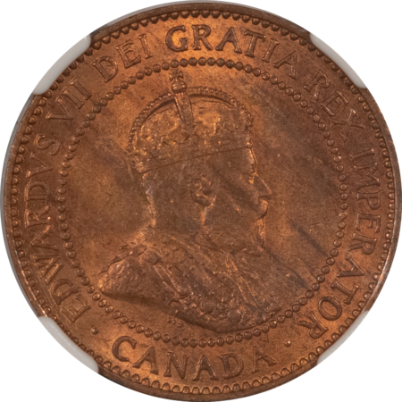 New Certified Coins CANADA 1910 LARGE CENT, KM-8 – NGC MS-64 RB