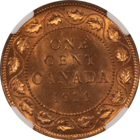 New Certified Coins CANADA 1914 LARGE CENT, KM-21 – NGC MS-64 RB, PREMIUM QUALITY! LOOKS FULL RED!