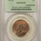 New Certified Coins CANADA 1919 LARGE CENT, KM-21 – NGC MS-65 RD, BLAZING RED GEM!