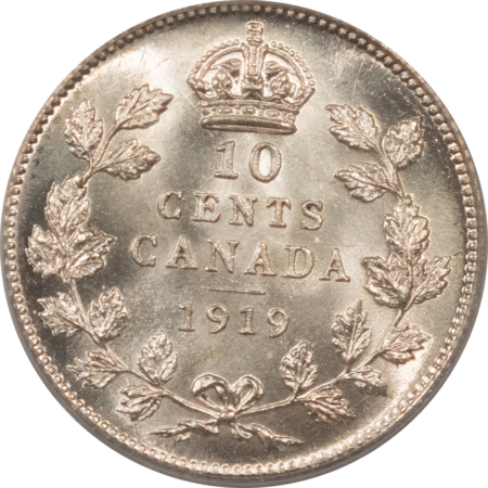 New Certified Coins CANADA 1919 TEN CENTS KM-23 – PCGS MS-66, BLAZING LUSTER, EX. PITTMAN, SUPERB!