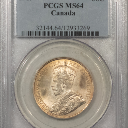 New Certified Coins CANADA 1919 FIFTY CENTS KM-25 – PCGS MS-64 FRESH PREMIUM QUALITY & REALLY TOUGH!